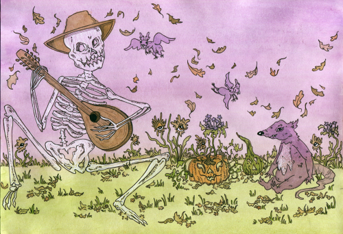 skeleton strumming